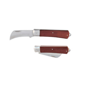 ELECTRICAN KNIFE STAINLESS STEEL BLADE w/ WOOD HANDLE