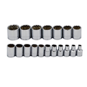 SS38B-P18 Socket Set 3/8” Drive 12 Point Metric 18 ea