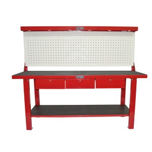 METAL WORK BENCH w/ 2 & 3 DRAWER & TOOL PANEL